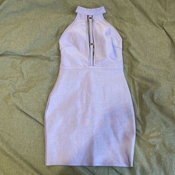 By The Way Women's Jayleen Front Strap Bandage Dress Periwinkle Purple Sz Small - Picture 4 of 9